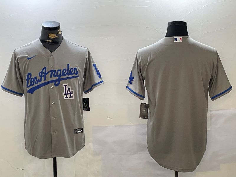 Men Los Angeles Dodgers Blank Grey Game 2024 Nike MLB Jersey style 10161